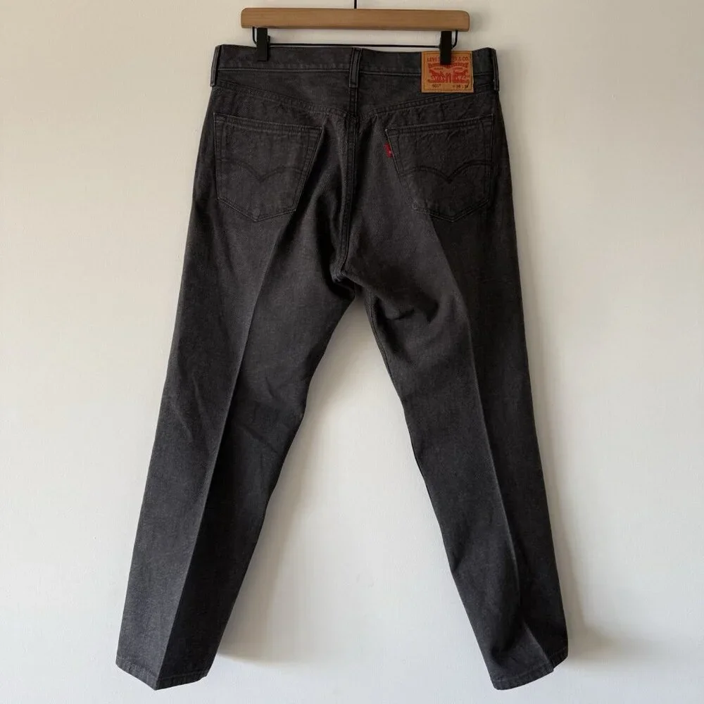 Levi’s 501 Straight Leg White Oak Cone Dark Gray Denim Button Jeans 36X34 Grunge